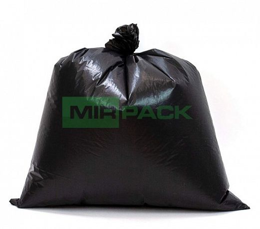 Мешки для мусора 60 литров, 35 мкм, черные, в пачках 500 шт. 2 х слойные до 30 кг. - Вид 1